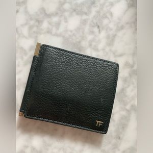 Tom ford green leather money clip wallet (TF)